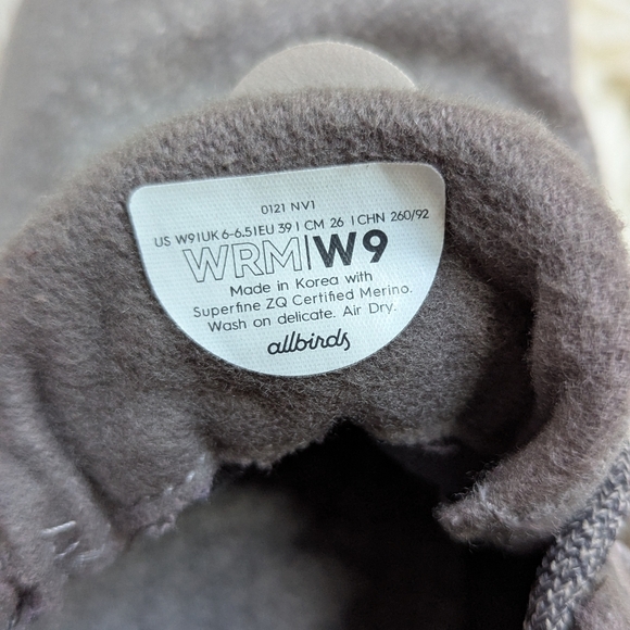 Allbirds Wool Mizzles Shoes, Water-resistant, Women's 9 - Picture 4 of 4